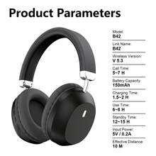 Gerripuer Wireless Over-Ear Headphones Business Luxury Edition Studio Monitor Headphones Stereo Gaming Headset HIFI Sound Quality Comfortable Over-Ear Design No Ear Pressure High Fidelity Foldable In-Ear Headphones Bass Enhanced Lightweight Wireless Headphones - View 6
