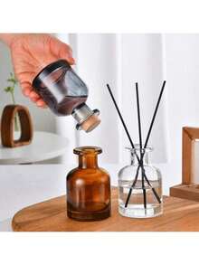 1pc Blank Home Fragrance Diffuser Bottle - Party Gift Glass Container Without Lid, Essential Oil Diffuser With Bamboo Sticks (1 Set) - Multiple Styles - View 8