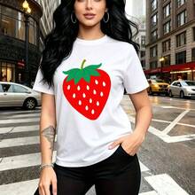 Camiseta de mujer con estampado vibrante y colorido - camiseta casual de cuello redondo, ajuste cómodo y elegante, estilo festivo y moderno - ideal para el Día de la Madre, fiestas familiares y regalo perfecto para mamá, esposa, novia, hermana mayor - Blanco - Ver 7