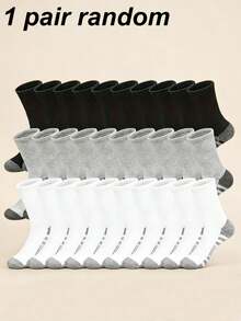 1/6 paires de chaussettes de sport mi-mollet de couleur unie pour hommes, chaussettes décontractées confortables et respirantes, convenant pour le port quotidien, le cyclisme, la randonnée, l'escalade et d'autres sports, toutes saisons - Multicolore - Voir 8