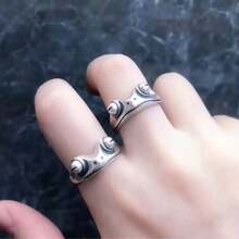 1 Vintage Personalized Frog Ring - Antique Silver - View 2