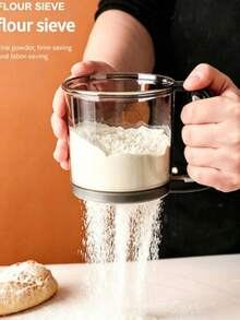 1/2pcs Semi-Automatic Handheld Baking Sifter With Ergonomic Handle & Reusable Fine Mesh Sieve - Multifunctional Flour Powder Sifter Suitable For Cocoa, Baking Powder, For Kitchen, Pastry For Baking Lovers, Plastic Sieve For Caking - View 7
