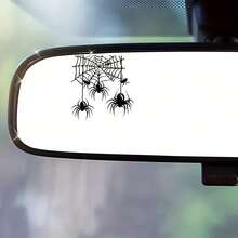 Web-Spinning Insect Spider Car Decal - Animal Theme Rearview Mirror Decal - Suitable For Cars, Motorcycles, Computers, Mobile Phones, Doors, Windows And Walls - Festival Decoration, Gift - A - View 6