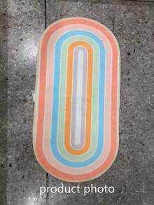 1 pieza Alfombra con diseño de pista arcoíris, alfombra decorativa para habitación de bebé, alfombra de juego para niños, absorbente y resistente a la suciedad, alfombra antideslizante, alfombra decorativa, decoración de dormitorio, alfombra pequeña, alfombra, decoración del hogar, alfombra para exteriores, alfombra lavable - Multicolor - Ver 9
