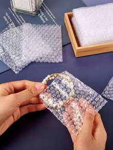 30pcs Transparent Plastic Bubble Packaging Bags, Reusable, Uncoated Durable Material, Clear Visible Design, Shockproof Bags, Suitable For Jewelry Display, Small Item Shipping And Transport, Accessory Storage, Ideal For Small Business Daily Use - White - View 5