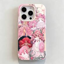 Tema floral de cuarzo rosa rosafunda de teléfono Fundas compatibles con ,Apple,VIVO,OPPO,,, y Honor.Fabricadas en silicona TPU,ofrecen protección contra golpes y caídas.correa para celular - Rosa - Ver 5