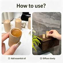 3/6pcs Natural Wood Aromatherapy Diffuser Set, Cylinder Volatile Wood Sticks, Reusable Fireless Fragrance Diffuser For Home, Car & Office - Natural Wood Color - View 4