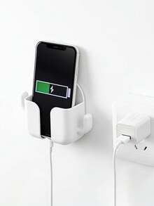 4件自黏式牆壁手機架，自黏式塑膠收納架，適用於手機、遙控器和小配件，極簡風牆壁收納架，適合臥室、浴室、廚房和客廳 - 彩色 - 查看 5