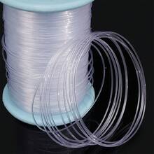 1 Rollo de Cordón Elástico Transparente de Poliéster Multitalla para Cuentas, Cordón Elástico Transparente para Hacer Joyas DIY, Pulseras, Collares y Suministros de Manualidades - Blanco transparente - Ver 3