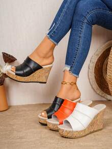 Sandal Wanita Model Wedges Sol Tebal Terbaru, Selop untuk Aktivitas Luar Ruangan - Jeruk - View 7