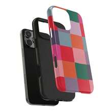 24h Ship From DE Apple 17 Pro Max Plus Checkerboard Phone Case |   Patchwork Square Pattern |   Colored Checkered Pattern |   Shiny Robust Case 23 24 25 26 - 白色 - 查看 5