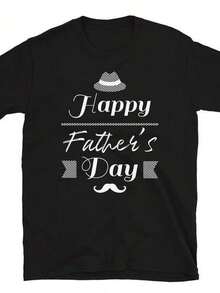 Diseño de camiseta drtida Feliz Día del Padre Camiseta uni - Negro - Ver 1