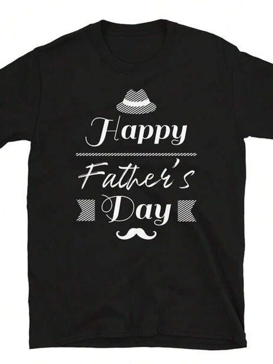 Diseño de camiseta drtida Feliz Día del Padre Camiseta uni - Negro - Ver 1