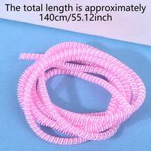 Flower Shaped Charging Cable Protector Cord, Flexible Spring Coil Wrap For Data Cable, Anti-Breaking Charging Line Protector Case Compatible With Smartphones, Computers And Other Devices - Multicolor - View 9