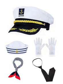 帽子組合 Cosplay 套裝 角色扮演情侶風 海軍帽 水手帽 活動配件 派對主題裝扮配件 個性化情侶套裝 多功能性感穿搭配件組合，萬聖節 - 彩色 - 查看 2