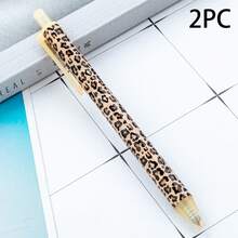 8/5/2pcs Leopard Print Retractable Ballpoint Pen Set - 1.0mm Smooth Writing Office Supplies, Black Ink, No Cap, Multi-Color Barrels, Gift For Women And Men, Back To School - Multiple Styles - View 20