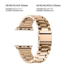 1條不鏽鋼金屬錶帶 適用於Apple Watch 49mm 45mm 44mm 42mm 41mm 40mm 38mm，商務風格中性款 適用於Apple Watch Series 9, Ultra 2, SE, Ultra, Series 8 7 6 5 4 3 2 1 - 玫瑰金 - 查看 6