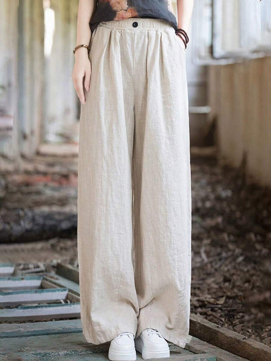Women Pants - Beige - View 1
