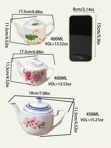 WGROOM 1 件加厚陶瓷家用厨房咖啡茶壶，适用于茶、咖啡、牛奶、果汁、户外、婚礼、派对、礼物、生日、圣诞节 - 彩色 - 查看 7