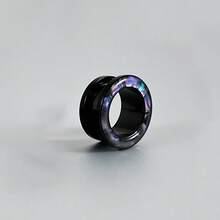 1PC Rainbow Flash Round Shell Ear Plug Tunnel Plated Black Stainless Steel Round Hollow Pulley Expansion Ear Gauge Stretcher Piercing Jewelry 6-25mm Punk In Daily Life - 1 Shell-shaped Pulley Ear Amplifier - View 13