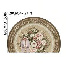 1pc Floral Half-Circle Doormat, Small Rug, Welcome Mat, Carpet, Fan-Shaped Rug, Outdoor Doormat, Kitchen Rug, Home Decor, Front Door Mat, Area Small Rug, Outdoor Mat, Home Decor, Area Rug, Garden Rug, Washable Carpet - Multicolor B - View 16