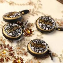 1pc/ 1.5m, Portable Retractable Retro PU Leather Mini Tape Measure Retro Measuring Tape Retro Sewing Centimeter Inch Drum Scale, Tailor, Handmade Items, - Multicolor - View 2
