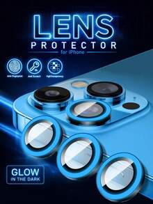 3入組 - 藍色螢光相機鏡頭保護貼，適用於 iPhone 17 Pro/Pro Max、16、15、14、13、11 及 Pro Max 鏡頭。亮面鋼化玻璃，自動對位合金環保護貼，手機配件，相容手機殼，螢光薄膜。 - 淺藍色 - 查看 21