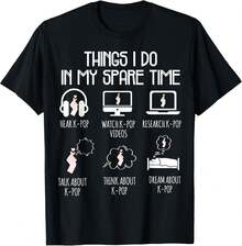 Grafiska T-shirts Rolig K-Pop Merchandise T-shirt 100% Bomull 1 st 180g Tonårsflickor Tonårströjor Juniorer Flickkläder Tonårs Toppar Barn Flickkläder Julklapp Till Barn Gott Nytt År Present, Presenter Födelsedagspresent - Svart - Visa 1