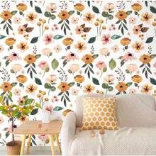 1 Rolle selbstklebende weiße Blumen Tapete, PVC dekorative Tapete für Wohnzimmer, Schlafzimmer, Wohnheim, Hotel, Heimrenovierung, Kontaktpapier für Arbeitsplatte, Küchenrückwand, Möbel, wasserfest, abnehmbar, 17.7inX39.3/118.1/196.8in - Weiß - Übersicht 9