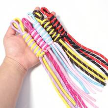 4pcs/Pack Contrast Color Knotted Rope Creative Handmade Braided Lanyard 25cm DIY Phone Charm Decoration Accessories Phone Bag Keychain Hanging Rope - Color-blocked Knotted Rope - View 4