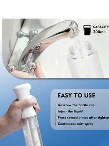 1pc Minimalist Transparent Spray Bottle, PET Material, Ultra-Fine Mist Leak-Proof Anti-Clogging, Home Disinfection Skincare Liquid Dispenser, Practical Daily Gift For Mother's Day - View 6