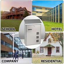 Crystals Wall Mounted Lockable Letter Post Box Stainless Steel Mailbox With Newspaper Holder - Mailbox - View 7