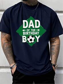 T-shirt homme à manches courtes et col rond, imprimé de la phrase << Papa du garçon dont c'est l'anniversaire », décontracté, confortable et léger, idéal pour l'été. Article vedette - Noir - Voir 7