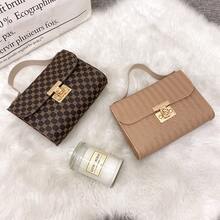 Bolso de cuero genuino para mujer, elegante bolso de mano y de hombro para oficina, citas y fiestas. Bolsos de mano para damas, bolso bandolera de cadena para mujer 2026, bolso cuadrado pequeño, sencillo y elegante. - Albaricoque - Ver 6