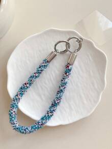 1pc High-Quality Coral Fleece Colorful Wrist Phone Lanyard, Short Fuzzy Winter Phone Anti-Lost Strap - Multicolor - View 15