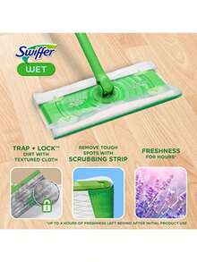Sweeper Wet Mopping Pad Refills for Floor Mop with Febreze Lavender Vanilla and Comfort Scent 24 Count - Blanco - Ver 2