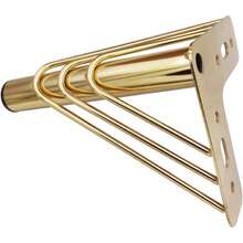 Patas de muebles de metal resistentes, juego de 4 patas de 4 pulgadas, 6 pulgadas, 8 pulgadas y 10 pulgadas en color dorado para sofá, gabinete, cómoda y sillón | Resistentes a la oxidación, con almohadillas antideslizantes, pies de reemplazo modernos para bricolaje - Dorado - Ver 7