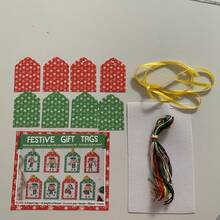 Christmas Gift Tag Cross Stitch Material Kit/Suitable For Christmas Gift Box Packaging, Gift Giving, Includes Card, Cross Stitch Fabric, Cross Stitch Thread/Embroidery Set - A - View 6