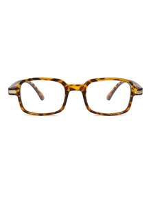 1 Pair Men's Tortoiseshell Square Frame Vintage Casual Optical Glasses - Multicolor - View 3