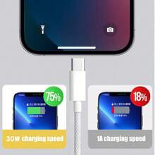 USB A 轉 Type C 充電線 3.3FT/6.6FT，USB 快充線 尼龍編織數據同步傳輸線，相容 iPhone 17/16/15/15 Pro/15 Plus/15 Pro Max，相容 ，相容其他 USB C 裝置，適用於室內/室外/旅行與車用 - 白色(USB款) - 查看 4