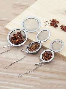 3pcs Stainless Steel Round Tea Infuser Balls With Chain And Hook, Fine Mesh, Suitable For Loose Leaf Tea, Spices, Soup Seasoning, Practical Kitchen Tea Brewing Tool, Perfect For Birthday, Graduation, Summer Holiday, Valentine's Day, New Year - Multicolor - View 5