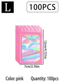 100/10pcs Transparent Holographic Bags, Odor-Proof Packaging Bags, Sealed Bags, Polyester Film Food Storage Bags, Zipper Sealed Bags, Polyester Film Holographic Resealable Bags, Suitable For Party Foods, Jewelry, Etc. - Multicolor - View 61