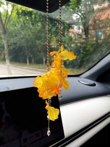 花朵流苏吊坠汽车挂饰，创意汽车后视镜装饰配件 - A - 查看 21