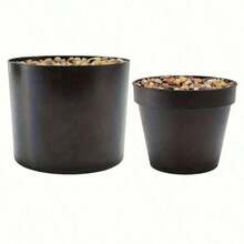Multifunctional Plastic Flower Pot 4.92/4.72 Inches, With Foam And Pebble Filling, Space-Saving Indoor Plant Accessory, Easy To Clean, Suitable For Indoor And Outdoor Home Decor - A - View 2