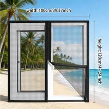 Anti-Mosquito Anti-Insect Hook And Loop Invisible Zipper Screen Mesh Self-Adhesive Home Use Simple Self-Adhesive - A - View 3