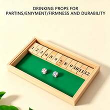 1 juego de mesa de madera, juego de caja con candado numerado del 1 al 12, juego de mesa portátil para fiesta, simple y divertido para el hogar, adecuado para juegos de mesa de adultos y regalo de Navidad - Multicolor - Ver 6