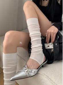 女款襪子，夏季新款時尚長襪，基本款女用腿套，日式棉質薄襪，女童膝上長襪，簡約長款 - 腿套 - 查看 6