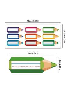 10pcs/1pc Colored Pencil Shaped Self-Adhesive Labels, Decorative Accents For Birthday Party, Wedding, Graduation Celebration, Theme Party, Anniversary And Vintage Events - One Size Fits All - View 3