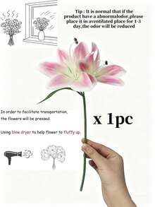 1/3/6pcs Artificial Plants Artificial Flowers Lily Home Decor Tabletop Decor Floral Arrangement Artificial Flowers Artificial Ornaments Plastic Flowers Garden Decor Wedding Decor Bouquet Fake Flowers Back To School Season Room Decor School Supplies - Multicolor - View 5