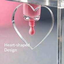 1 pieza Estante invertido transparente de acrílico para esmalte de uñas con forma de corazón hueco, soporte estable para botellas de gel de uñas para mezcla de colores conveniente y uniforme, estante dispensador de herramientas de manicura - Multicolor - Ver 5